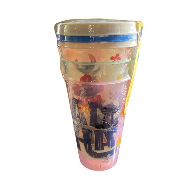 Disney Other - Disney Lilo & Stitch Floral Color Changing Cups Set - Blue, Pink, Yellow